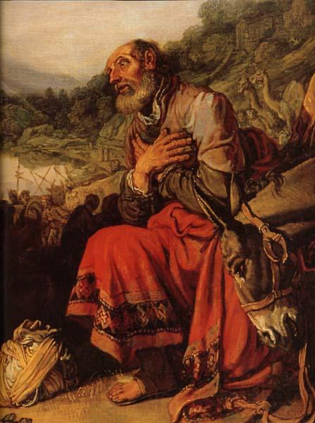 LASTMAN, Pieter Pietersz. Detail of Abraham on the Way to Canaan